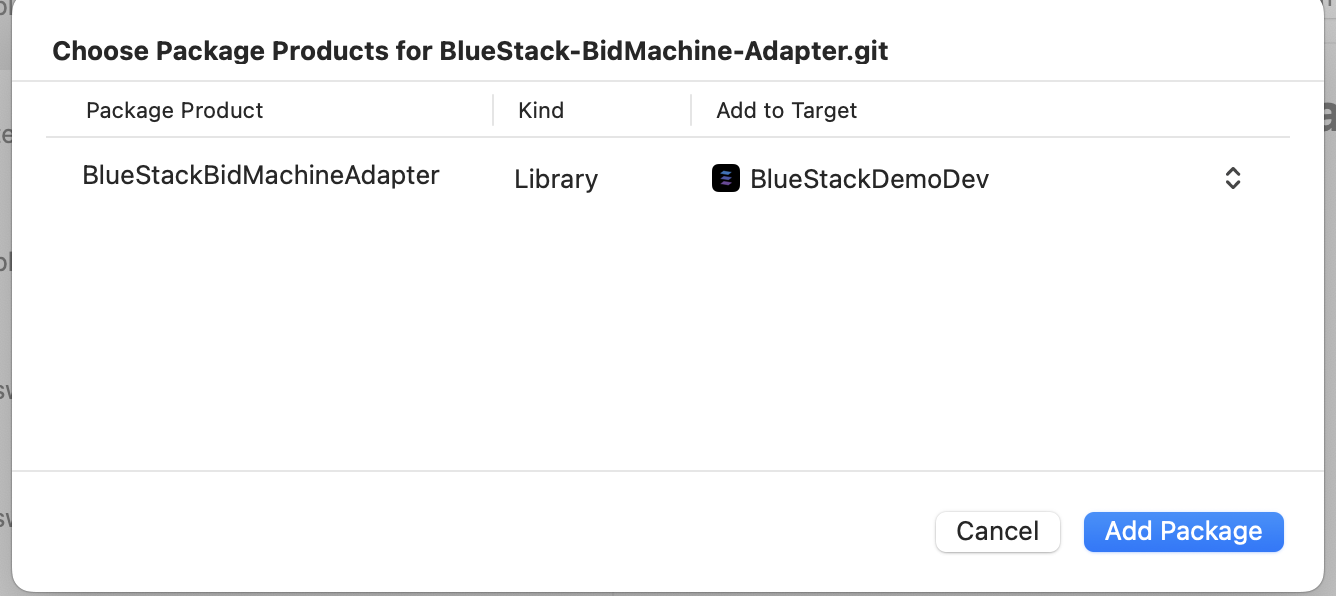 Add BlueStackBidMachineAdapter to target